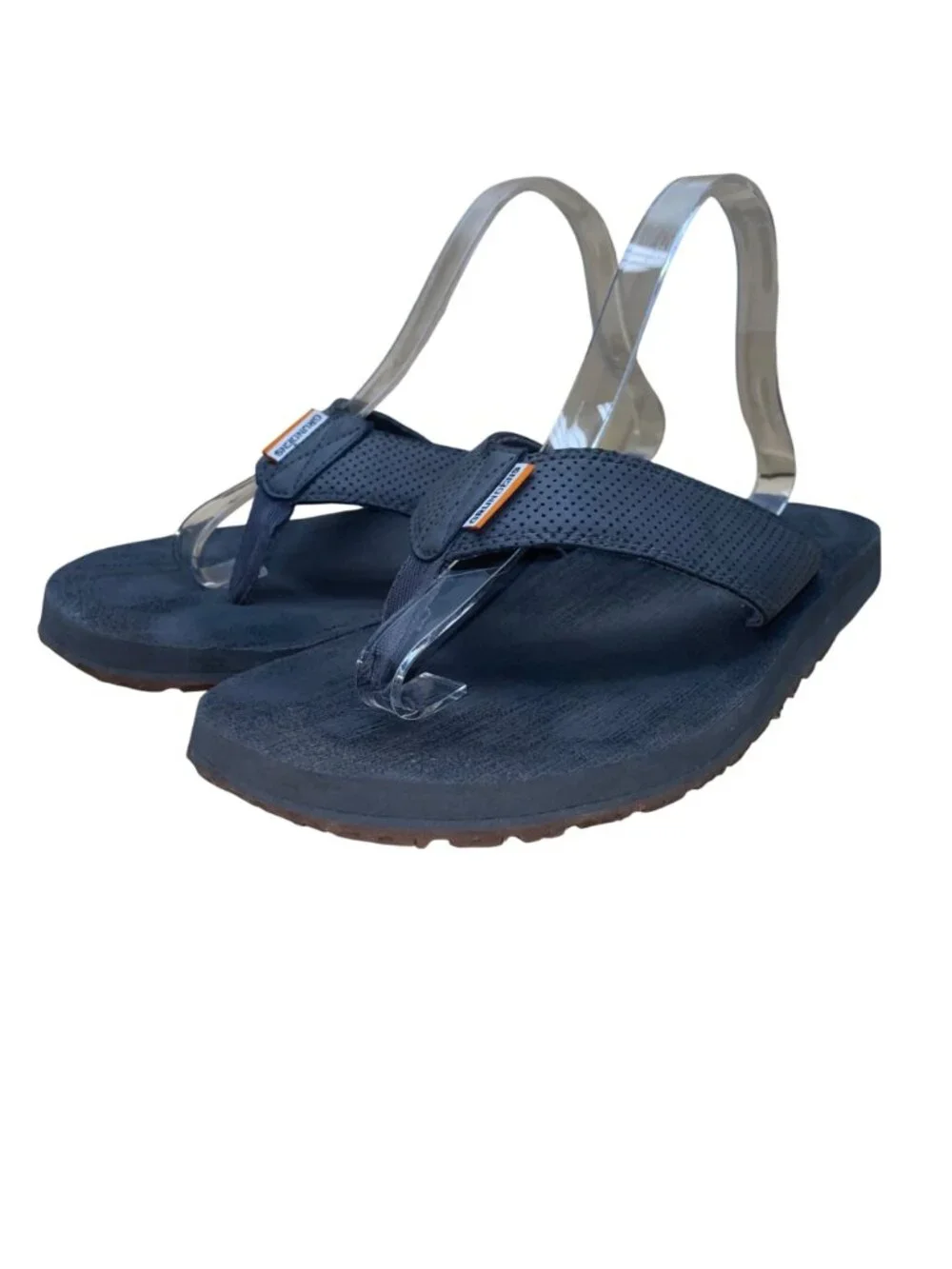 Grundéns Men’s Gray Foam Perforated Straps SeaDek Deckhand Flip-Flops Size 9